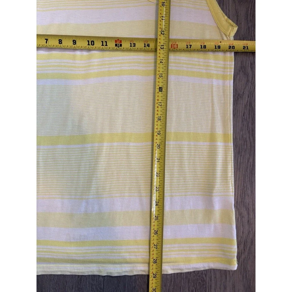 Nike Womens Tank Top Shirt The Athletic Dept L Yellow Stripe